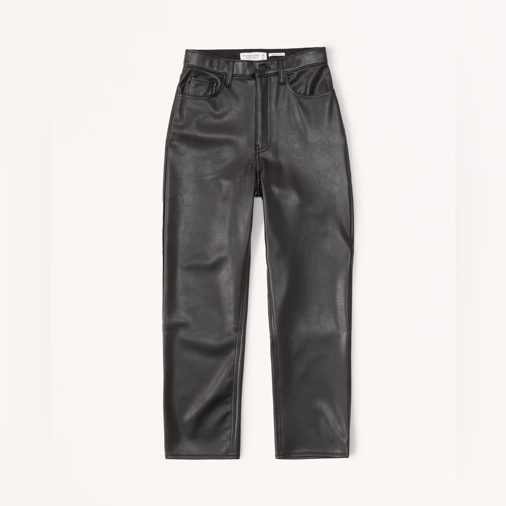 Abercrombie & Fitch Vegan Leather Ankle Straight Pant - Picture 6 of 8